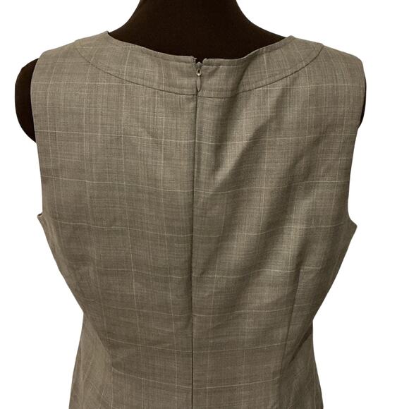 Calvin Klein Women’s Brown Sleeveless Plaid Career Office Dress Size 12 - Picture 7 of 10